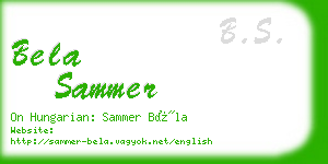 bela sammer business card